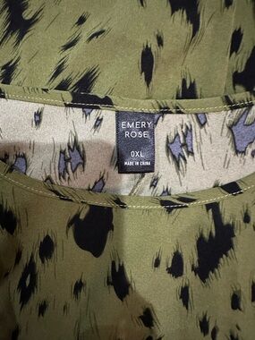 Emery Rose Olive Green Printed Women's Dress